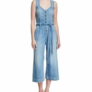 7 For All Mankind Women's Sleeveless Cropped Denim Jumpsuit Size 26 NWT